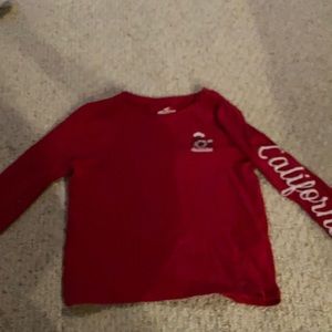 Red long sleeve Hollister shirt cropped